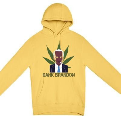 Dank Brandon Anti Biden Marijuana American US Flag Cannabis Premium Pullover Hoodie