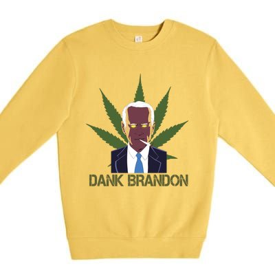 Dank Brandon Anti Biden Marijuana American US Flag Cannabis Premium Crewneck Sweatshirt