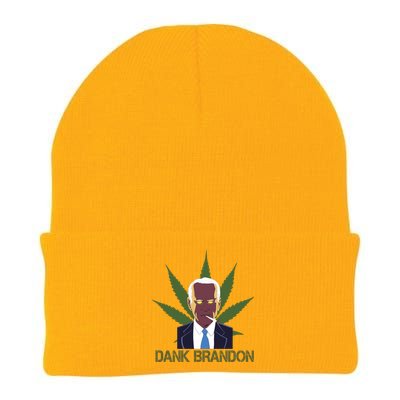 Dank Brandon Anti Biden Marijuana American US Flag Cannabis Knit Cap Winter Beanie