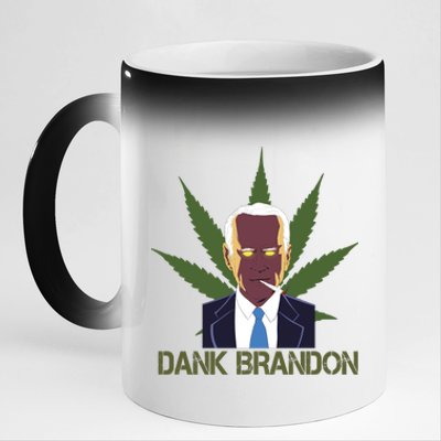 Dank Brandon Anti Biden Marijuana American US Flag Cannabis 11oz Black Color Changing Mug