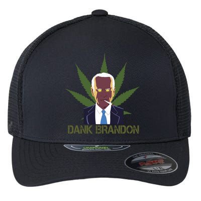 Dank Brandon Anti Biden Marijuana American US Flag Cannabis Flexfit Unipanel Trucker Cap