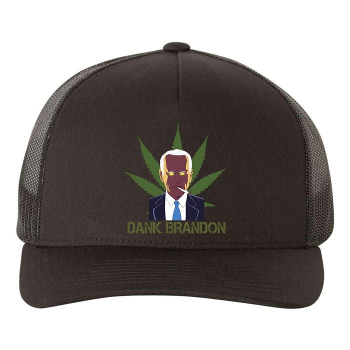 Dank Brandon Anti Biden Marijuana American US Flag Cannabis Yupoong Adult 5-Panel Trucker Hat