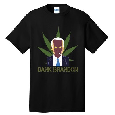 Dank Brandon Anti Biden Marijuana American US Flag Cannabis Tall T-Shirt