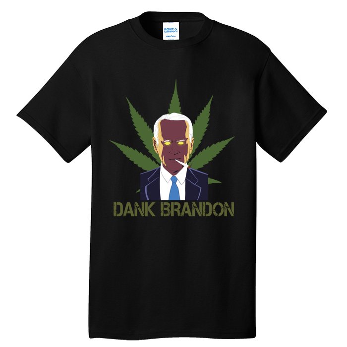 Dank Brandon Anti Biden Marijuana American US Flag Cannabis Tall T-Shirt