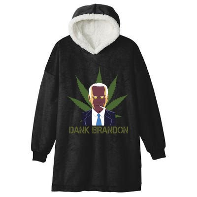 Dank Brandon Anti Biden Marijuana American US Flag Cannabis Hooded Wearable Blanket