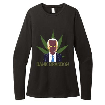 Dank Brandon Anti Biden Marijuana American US Flag Cannabis Womens CVC Long Sleeve Shirt