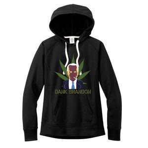 Dank Brandon Anti Biden Marijuana American US Flag Cannabis Women's Fleece Hoodie