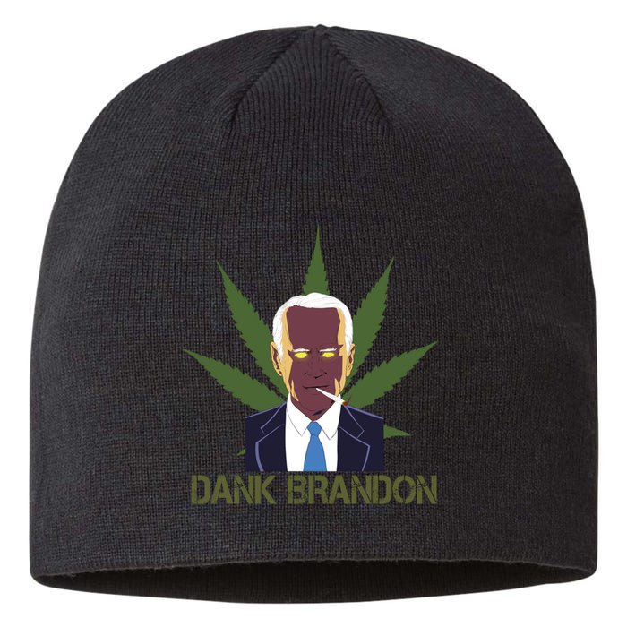 Dank Brandon Anti Biden Marijuana American US Flag Cannabis Sustainable Beanie