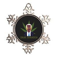 Dank Brandon Anti Biden Marijuana American US Flag Cannabis Metallic Star Ornament