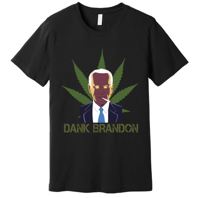 Dank Brandon Anti Biden Marijuana American US Flag Cannabis Premium T-Shirt