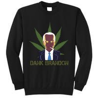 Dank Brandon Anti Biden Marijuana American US Flag Cannabis Tall Sweatshirt