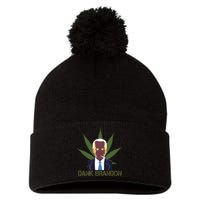 Dank Brandon Anti Biden Marijuana American US Flag Cannabis Pom Pom 12in Knit Beanie