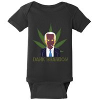 Dank Brandon Anti Biden Marijuana American US Flag Cannabis Baby Bodysuit