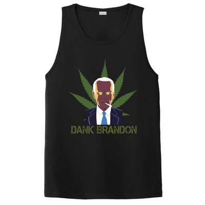 Dank Brandon Anti Biden Marijuana American US Flag Cannabis PosiCharge Competitor Tank