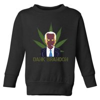 Dank Brandon Anti Biden Marijuana American US Flag Cannabis Toddler Sweatshirt