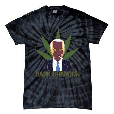 Dank Brandon Anti Biden Marijuana American US Flag Cannabis Tie-Dye T-Shirt