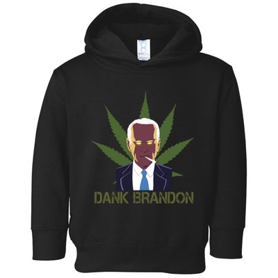 Dank Brandon Anti Biden Marijuana American US Flag Cannabis Toddler Hoodie