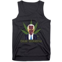 Dank Brandon Anti Biden Marijuana American US Flag Cannabis Tank Top