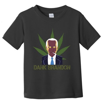 Dank Brandon Anti Biden Marijuana American US Flag Cannabis Toddler T-Shirt