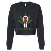 Dank Brandon Anti Biden Marijuana American US Flag Cannabis Cropped Pullover Crew