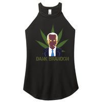 Dank Brandon Anti Biden Marijuana American US Flag Cannabis Women's Perfect Tri Rocker Tank