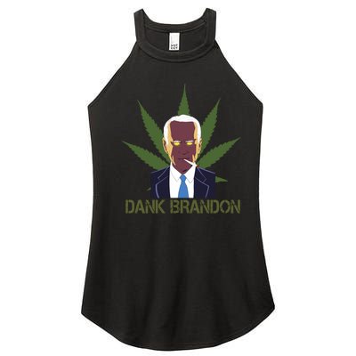 Dank Brandon Anti Biden Marijuana American US Flag Cannabis Women’s Perfect Tri Rocker Tank