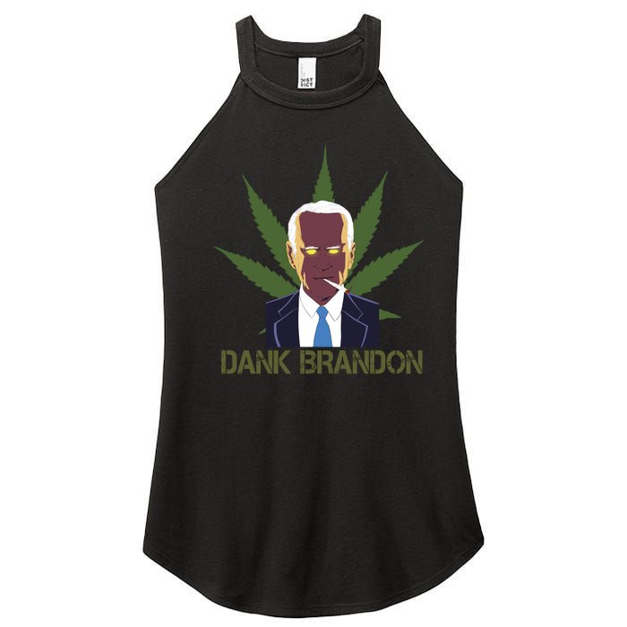 Dank Brandon Anti Biden Marijuana American US Flag Cannabis Women's Perfect Tri Rocker Tank