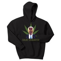 Dank Brandon Anti Biden Marijuana American US Flag Cannabis Kids Hoodie