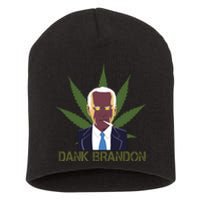 Dank Brandon Anti Biden Marijuana American US Flag Cannabis Short Acrylic Beanie