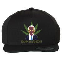 Dank Brandon Anti Biden Marijuana American US Flag Cannabis Wool Snapback Cap