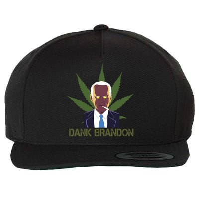 Dank Brandon Anti Biden Marijuana American US Flag Cannabis Wool Snapback Cap