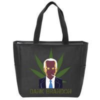 Dank Brandon Anti Biden Marijuana American US Flag Cannabis Zip Tote Bag