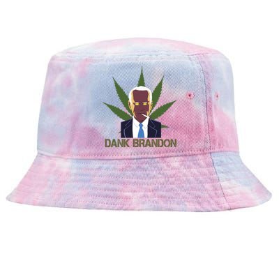 Dank Brandon Anti Biden Marijuana American US Flag Cannabis Tie-Dyed Bucket Hat