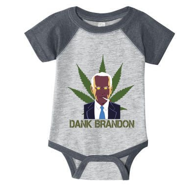 Dank Brandon Anti Biden Marijuana American US Flag Cannabis Infant Baby Jersey Bodysuit