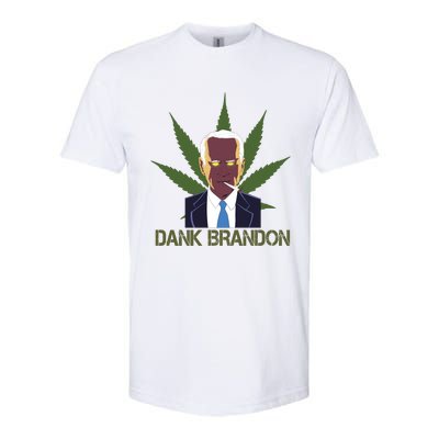 Dank Brandon Anti Biden Marijuana American US Flag Cannabis Softstyle CVC T-Shirt