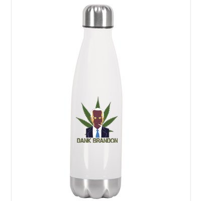 Dank Brandon Anti Biden Marijuana American US Flag Cannabis Stainless Steel Insulated Water Bottle