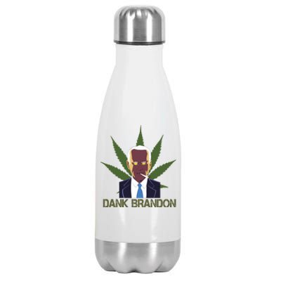 Dank Brandon Anti Biden Marijuana American US Flag Cannabis Stainless Steel Insulated Water Bottle