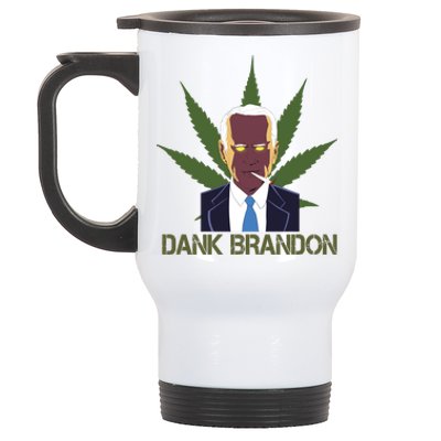 Dank Brandon Anti Biden Marijuana American US Flag Cannabis Stainless Steel Travel Mug