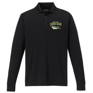 DonT Be A Dumb Bass Funny Fisherman Fishing Performance Long Sleeve Polo