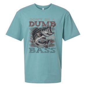 Dont Be A Dumb Bass Funny Bass Fishing Dad Jokes Sueded Cloud Jersey T-Shirt