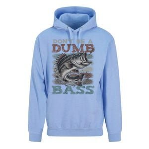 Dont Be A Dumb Bass Funny Bass Fishing Dad Jokes Unisex Surf Hoodie