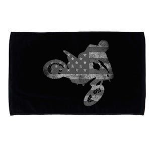 Dirt Bike American Flag Motocross Enduro Microfiber Hand Towel