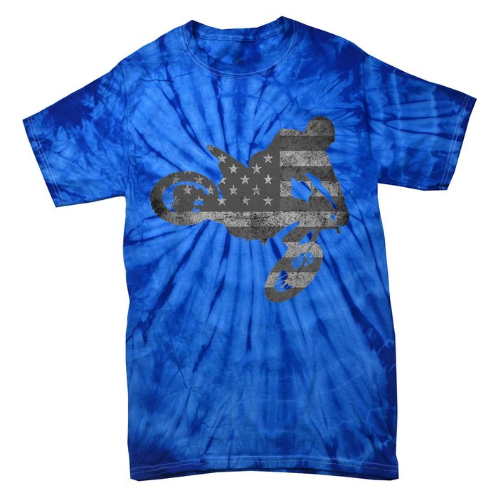 Dirt Bike American Flag Motocross Enduro Tie-Dye T-Shirt