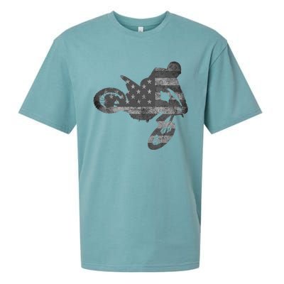 Dirt Bike American Flag Motocross Enduro Sueded Cloud Jersey T-Shirt