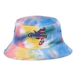 Dirt Bike American Flag Motocross Enduro Tie Dye Newport Bucket Hat