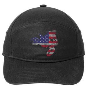 Dirt Bike American Flag Motocross Enduro 7-Panel Snapback Hat