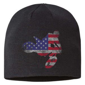 Dirt Bike American Flag Motocross Enduro Sustainable Beanie