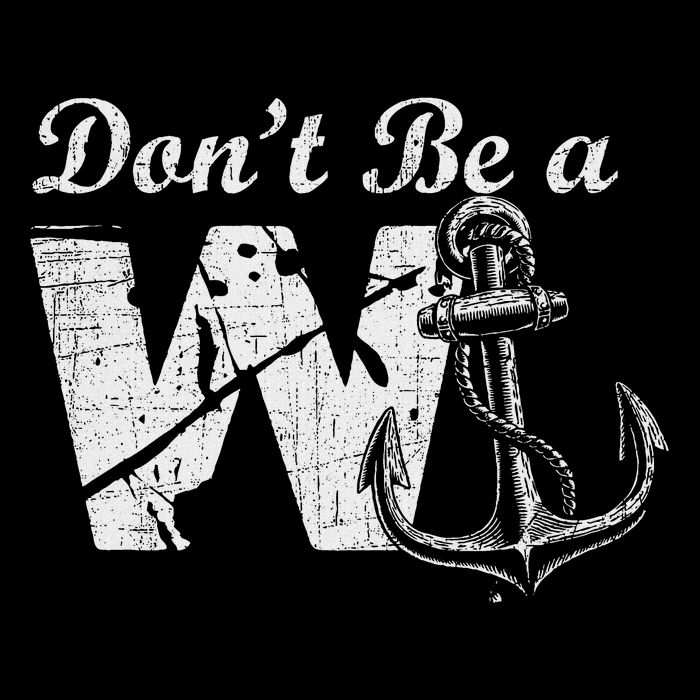 Don't Be A Wanker Funny W And Anchor Word Play Slang Drawstring Bag
