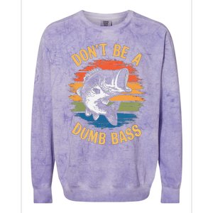 Dont Be A Dumb Bass Funny Fishing Dad Bass Fish Gift Colorblast Crewneck Sweatshirt