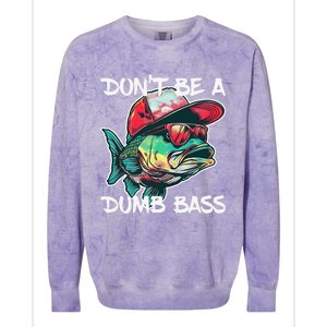 Dont Be A Dumb Bass Funny Fishing Dad Bass Fish Gift Colorblast Crewneck Sweatshirt